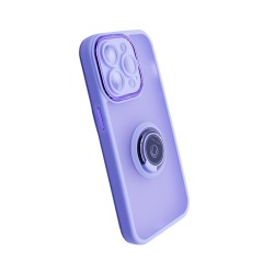 Capa com Anel de Suporte para Apple iPhone 14 Pro Roxo Fumado  Capa com Anel de Suporte para Apple iPhone 14 Pro Roxo Fumado